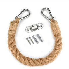 a rope with two hooks and some screws