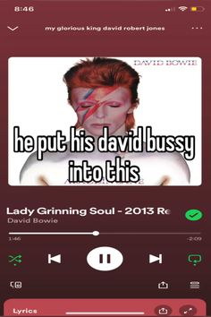 an mp3 player with the words he put his david bussy into this