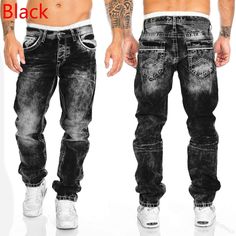 Product Description * Item: Mens Denim Straight Trousers Streets Casual Hip Hop Punk Distressed Jeans Pants * Condition: 100% Brand New * Color:black blue  * Size:Asian S-3XL * Package:1pc pants (without any accessories ）    Please note: 1.Please allow a little error due to manual measurement. 2.The color maybe a little difference because of the light,screen reflection etc. 3.If you are not sure what size to choose, you can tell us your height and weight, we will recommend the right size for you Long Denim Pants, Cargo Pants Streetwear, Casual Denim Jeans, Hip Hop Jeans, High Street Fashion, Mens Fashion Jeans, Biker Jeans, Fashion Jeans, Men Vintage