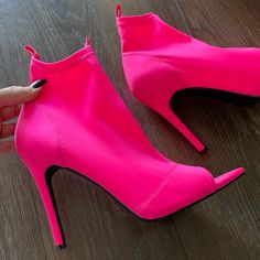 Cale Robbin 8.5 Booties . No Filter- They Are Just Like That . Pink Booties, Capes For Women, Fabulous Shoes, Shoes Women Heels, Hot Pink, Shoes Heels, Women Shoes, Heels, Pink