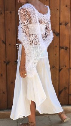 White Wrap Cover-up For Festival, White Wrap Festival Cover-up, White Poncho For Spring Beach Cover-up, Chic One Size Shawl For Spring, Chic One-size Shawl For Spring, White Bohemian Sheer Cover-up, Elegant White Party Cover-up, White Shawl Poncho For Spring, White Bohemian Open Knit Cover-up