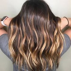 71 Dark Brown Hair Color Ideas For 2019 | Hair.com Caramel Highlights On Brown Hair, Icy Blonde Hair Color, Highlights On Brown Hair, Brown Hair With Highlights And Lowlights, Golden Brown Hair Color, Red Ombre Hair, Highlight Color, Medium Brown Hair, Dirty Blonde Hair