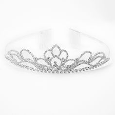 Girls Tiara, Prom Hair Accessories, Silver Tiara, Tiara Hairstyles, Rhinestone Tiara, Lotus Design, Fashionable Jewelry, Free Cat, Costumes Halloween