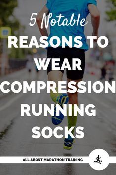 a man running in the rain with text that reads 5 not able reasons to wear compressoring socks