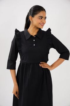 This Black Maternity Feeding Dress is a versatile and stylish garment designed to provide utmost comfort and convenience to expectant and nursing mothers. Crafted with care and attention to detail, this dress combines functionality with fashion, allowing mothers to feel confident and beautiful during their maternity and breastfeeding journey. The zippers provide easy and discreet access for breastfeeding that allows the mother to unzip or open a specific portion of the dress to access the breast Maternity Feeding Dress, Feeding Dresses, Button Midi Dress, Dress Half Sleeve, Maternity Midi Dress, Nursing Mother, Half Sleeve Dresses, Women Midi, Black Midi