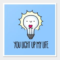 Lightbulb puns! -- Choose from our vast selection of art prints and posters to match with your desired size to make the perfect print or poster. Pick your favorite: Movies, TV Shows, Art, and so much more! Available in mini, small, medium, large, and extra-large depending on the design. For men, women, and children. Perfect for decoration. Kids Lunch Box Notes, Thinking Of You Quotes, Creative Gifts For Boyfriend, Cute Good Morning Quotes, Funny Pun, Lunch Box Notes, Pun Gifts