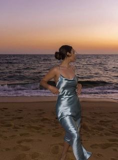 ♡ Dress Beach Outfit, Swimwear Aesthetic, Dress Photoshoot, Hot Girl Summer, Dress Aesthetic, Beach Maxi Dress, Grad Dresses, Dress Beach, Silk Slip Dress