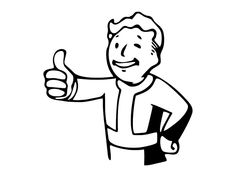 a black and white drawing of a man giving the thumbs up