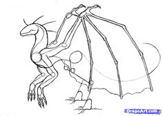 a drawing of a cartoon character holding an umbrella with its legs and feet, in the air