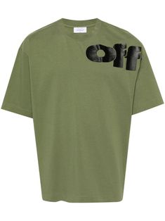 four leaf clover green/black cotton jersey texture logo print at the chest and rear text print to the rear crew neck drop shoulder short sleeves straight hem unlined Casual Green T-shirt With Logo, Green Cotton Tops With Logo Detail, Oversized Green Logo Print Tops, Green Graphic Tee With Logo, Green Cotton T-shirt With Logo, Green Casual Logo T-shirt, Casual Green Logo T-shirt, Green Casual T-shirt With Logo, Share Logo