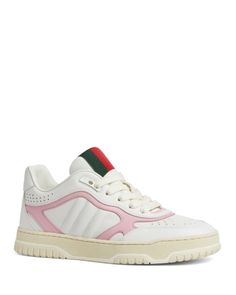 Gucci Women's Gucci Re Web Low Top Sneakers Sporty Pink Gucci Sneakers, Luxury Pink Low-top Sneakers, Gucci Designer Pink Sneakers, Gucci Pink Sneakers With Round Toe, Gucci Low-top Pink Sneakers, Gucci Pink Low-top Sneakers, Pink Leather Gucci Sneakers, Pink Gucci Leather Sneakers, Gucci Casual Pink Sneakers