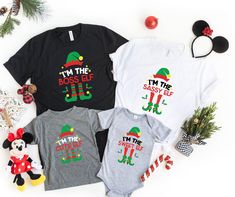 Elf Matching Family Christmas Shirt,  I'm The Sassy Elf Shirt, I'm The Boss Sweet Elf Shirt, New Noel Family Shirt, Christmas Elf Matching High quality and super soft, comfortable shirt. Made with top of the line vinyl and pressed with a professional grade heat press. SIZING AND COLORS Make sure you check our size-chart before you place your order. If you are not sure about sizing please measure your favorite t-shirt and compare measurements to the chart for the best fit for you. For detailed sizing information and t-shirt color options, please see listing images. H O W TO O R D E R T - S H I R T 1-) Please, Check and Review all Photos. 2-) Select Your T-shirt Color. 3-) Select Your T-shirt Size. 4-) Click ADD TO CART and You can go back to add more product color and text color or You can Elf Shirt, Shirt 2023, Family Christmas Shirts, Family Shirt, Simple Colors, The Boss, Christmas Elf, Christmas Shirt, Family Shirts