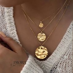 Dive into elegance with our 18K gold pendant- a madterpiece with intricate details. perfect match for everyday wear!  #everydayjewelry #layernecklaces material is 18K Solid Gold. Weight :about 1 gr gold Gold Round Necklaces For Layering, Gold Plated Round Necklace, Elegant Gold Coin Pendant Jewelry, Charm Necklaces, Everyday Jewelry, Intricate Details, Gold Pendant, Perfect Match, Charm Necklace