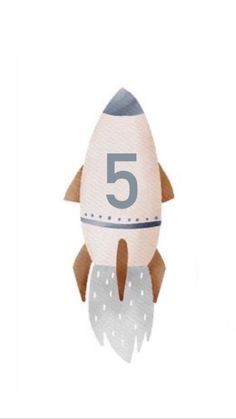 a paper rocket with the number two on it