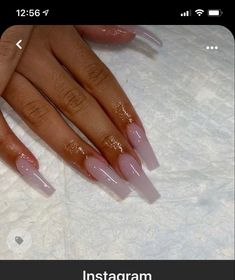 Long Coffin Nails Acrylics, Blush Pink Acrylic Nails, Clear White Acrylic Nails, Pink French Tip Nails Acrylics, Pink Clear Acrylic Nails, Cute Simple Nails Acrylic, Clear Long Nails, White Clear Nails, Simple Long Acrylic Nails