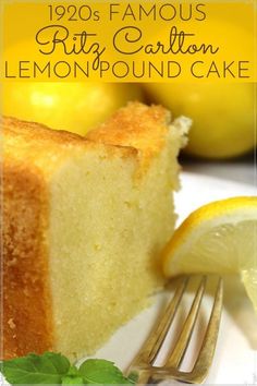 Ritz Carlton Lemon Pound Cake, Pound Cake Recipe, Torte Cupcake, Lemon Cake Recipe, Lemon Dessert Recipes, Favorite Dessert