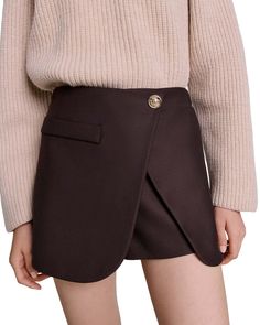 Find MAJE Ipimaneti Skort on Editorialist. Maje Ipimaneti Skort.Color:Brown.Size:34 FR/2 US.Material:Main fabric: 52% polyester/26% wool/18% viscose/4% elastane; underside fabric: 100% polyester.Skirts. Short Dresses Party, Winter Lookbook, Jean Accessories, Cardigan Top, Parisian Chic, Short En Jean, Knitted Jumper, Bag Dress, Tweed Jacket