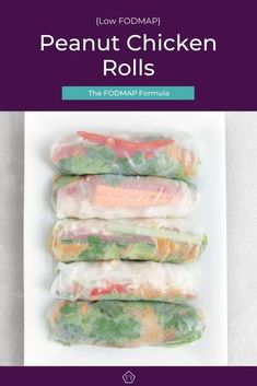 Looking for a dinner idea you could take on the go? Try these low FODMAP peanut chicken rolls! FODMAP Recipes | FODMAP Diet | FODMAP Diet Recipes | FODMAP Diet Dinner | FODMAP Dinner | FODMAP Dinner Recipes | Dinner Ideas for Kids | Make Ahead www.fodmapformula.com srcset= Fodmap Dinner Recipes, Low Fodmap Appetizers, Dinner Ideas For Kids, Easy Low Fodmap, Fodmap Lunch, Fodmap Chicken