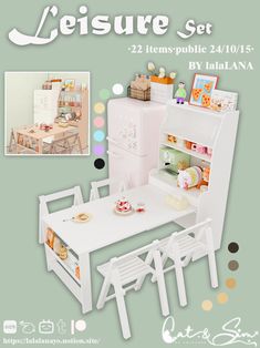 an advertisement for a dollhouse with furniture and accessories