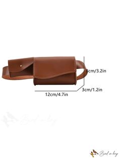 BirdinBag - Stylish Mini Belt Bag in Brown PU - Perfect for Minimalistic Fashion Square Bag Pattern, Mini Belt Bag, Minimalist Accessories, Adjustable Bag, Brown Bag, Waist Bags, Brown Bags, Adjustable Belt, Chest Bag