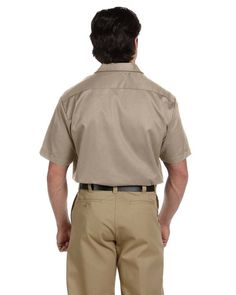 Unisex Short-Sleeve Work Shirt - KHAKI - 3XL | Dickies Short-Sleeve Work Shirt in Khaki Size 3XL Dickies Shorts, Air Force Blue, Twill Shirt, Work Shirt, Black Khakis, Work Shirts, Cool Suits, Unisex Shorts, Color Khaki