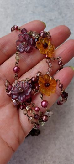 Vintage Red Cluster Jewelry, Vintage Floral Rose Jewelry, Orange Vintage Flower Jewelry, Red Vintage Necklace For Collectors, Collectible Vintage Bronze Necklace, Plastic Necklace, Jewelry Inspo, Vintage Necklace, Dream Wardrobe