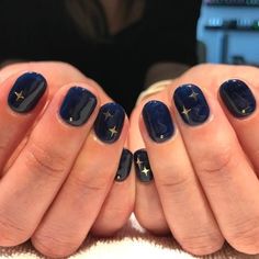 Nail Art Designs For Beginners, Easy Nail Art Designs, Dark Blue Nails, Ten Nails, Makeup Nails Designs, Art Designs Ideas, Hippie Nails, Party Nails, Star Nails