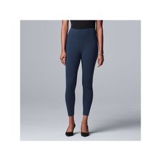 These classic Simply Vera Vera Wang shaping leggings are a must-have staple for your collection. Slimming flat front waistband with power mesh shapes the midsection Soft and strong cotton fabric provides lasting comfort High rise sits on natural waistlineFIT & SIZING 27-in. inseam High rise sits on natural waistline Flat front waistbandFABRIC & CARE Cotton, polyester, spandex Machine wash ImportedSUSTAINABILITY FEATURES Supports more sustainable cotton farming Size: X Large. Color: Navy. Gender: Black Camo Leggings, Navy Blue Leggings, White By Vera Wang, Burgundy Leggings, Vera Wang Dress, Tan Dresses, Running Leggings, Cotton Leggings, Blue Leggings