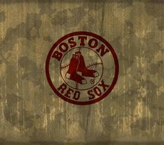 the boston red sox logo is on an old wall