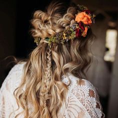 Reception Hairstyles, Flowers In Her Hair, Hairstyles Braided, Hair Kids, Bohemian Hairstyles, Braided Updo, Boho Bride