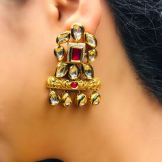 These are a beautiful pair of Earrings, made with beautifully Kundan beaded. These earrings work well with all types of clothing, whether it be formal attire or a casual party. Option 1 : Red Color (E716) Option 2 : Green Color (E717) Eye-catching and unique jewellery that will set you apart. Gift this piece to a loved one, and see their face light up with joy. Best for gifting or for personal use, wear it to any occasion and be in the spotlight. Traditional Crystal Drop Earrings For Parties, Festive Elegant Earrings With Dangling Beads, Festive Elegant Dangling Bead Earrings, Elegant Dangling Beads Earrings For Festivals, Elegant Dangling Beaded Earrings For Festivals, Elegant Beaded Earrings With Dangling Beads For Festivals, Elegant Drop Beaded Earrings For Festivals, Traditional Festive Crystal Drop Earrings, Red Earrings For Formal Festive Occasions