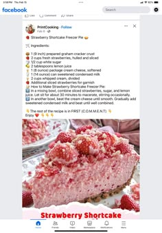 an image of a strawberry shortcake on facebook