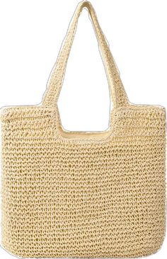 Lightweight Beige Rectangular Beach Bag, Large Capacity Square Beach Bag For Vacation, White Rectangular Crochet Bag For Vacation, Lightweight Rectangular Shoulder Bag For Vacation, Lightweight Rectangular Crochet Travel Bag, Lightweight Rectangular Beach Bag For Travel, Rectangular Woven Beach Bag For Travel, Lightweight Rectangular Shoulder Bag For Beach, Lightweight Rectangular Crochet Bag For Beach Season