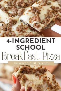 the four ingredient school breakfast pizza has cheese and meat toppings, but it's low carb