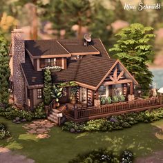 Sims 4 Cottage, Family Cabin, Suburban House