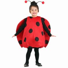 Catch yourself the sweetest little bug with this Toddler Itty Bitty Ladybug Costume! Your toddler will be transformed into their favorite crawling critter in this red and black-spotted bubble tunic with attached wings and an included antenna headband. Super-soft and easy to get into, your tiny tot will love having this adorable costume for playtime. Ladybug Costume Kids, Toddler Ladybug Costume, Carnaval Kids, Ladybug Wings, Bug Costume, Ladybug Girl, Ladybug Costume, California Costumes, Animal Costumes