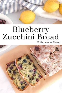 blueberry zucchini bread with lemon glaze