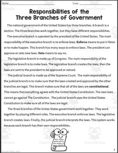 the three branches of government worksheet