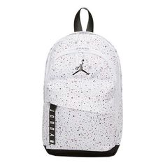 Jordan Athletic Zipper Opening Adjustable Strap Schoolbag Backpack Unisex White HA6232-101 (Casual) White Sports Bags With Zipper Pocket, Casual White Sports Bag, Casual Sports Backpack With Adjustable Strap, Casual White Backpack With Zipper Closure, White Sporty Backpack With Adjustable Strap, Casual Sports Standard Backpack, Casual Sports Backpack, White Casual Shoulder Backpack, Casual Sports Bags For Back To School