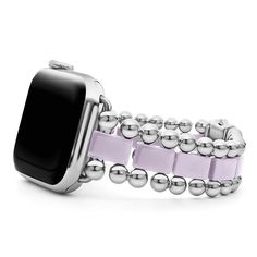 A LAGOS exclusive. Created exclusively for your Apple Watch®, this watch bracelet is crafted from lilac ceramic and stainless steel links. Watch Bracelet, Engraved Items, Watch Faces, Steel Watch, Stainless Steel Watch, Bracelet Sizes, Apple Watch, Bracelet Watch, Lilac