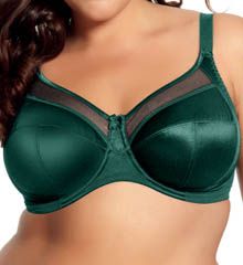 Goddess Keira Banded Underwire Bra Full Cup Nylon Bra With Medium Bust Support, Padded Underwire Nylon Bra, Padded Nylon Underwire Bra, Elegant Green Bra With Padded Cups, Elegant Green Underwire Bra, Goddess Bras, Green Bra, Green Lingerie, Green Bras