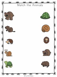 an animal matching game for kids to match the animals