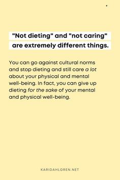 Discover 10 steps to learn how to stop dieting and eat normally. This is how I finally developed a normal relationship with food. Health At Any Size, Anti Dieting Quotes, Anti Dieting Culture Quotes, Diet Culture Funny, Quotes About Intuitive Eating, Health At Every Size Truths, Food Freedom Quotes, Anti Dieting Culture, Physical Wellness Quotes