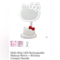 the hello kitty led rechargable makeup mirror and wireless compact bundle is on sale