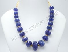 Extremely Rare Natural Tanzanite Rondelle Necklace Antique AAA Quality Necklace 19 pieces Gorgeous Gemstone Beads Necklace Gemstone Beads Size: 12.5 - 25.5 mm (Approx.) (Large Size Tanzanite Necklace) Necklace Length: 48 cm (27 cm Gemstone Length + 21 cm Chain and Lock Length) Bead Drill(Hole) Size - 0.50 mm Gemstone: Natural Tanzanite Shape: Faceted Rondelle Gemstone Origin: Tanzania (AFRICA) Free Express delivery with this product. Customisation option is available in this necklace. Also conta Rondelle Necklace, Tanzania Africa, Tanzanite Necklace, Faceted Bead Necklace, Citrine Beads, Necklace Antique, Gemstone Beaded Necklace, Wear Necklaces, Tanzanite Gemstone