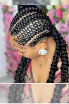 Artistic Hairstyles, Braids For Black Kids, Cornrows Ideas, Weaving Hairstyles, Glamorous Hairstyles, Side Cornrows, Cornrow Styles, Ghana Weaving, Gorgeous Braids