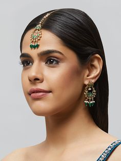 Beautiful kundan earrings with stones and pearls, plus matching mang tikka Traditional Indian Jewelry: Slight Color variations are possible due to lighting and photography. If you are interested in purchasing this item and have any additional questions about this item, please feel free to email us at nazranaanj@gmail.com. For faster responses, call us at 732-283-1808 or WhatsApp us at 609-852-9922 Care instructionsKeep Jewelry away from direct heat, water, perfumes, deodorants and other strong - Luxury Kundan Tikka, Kundan Tikka With Matching Earrings For Celebration, Festive Kundan Dangle Tikka, Elegant Kundan Tikka With Matching Earrings, Kundan Mang Tika, Earrings With Stones, Mang Tikka, Traditional Indian Jewellery, Kundan Earrings