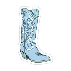 Decorate laptops, Hydro Flasks, cars and more with removable kiss-cut, vinyl decal stickers. Glossy, matte, and transparent options in various sizes. Super durable and water-resistant. Blue Cowboy Boots Print, Cowgirl Boots Sticker, Cowboy Boot Sticker, Cowboy Boots Aesthetic, Blue Cowgirl Boots, College Decor, Cowgirl Boot, Blue Boots, Stickers Set