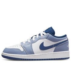 (GS) Air Jordan 1 Low 'Ashen Slate' 553560-414 (AJ1/SNKR/Retro/Low Top/Basketball) Throwback Blue Sneakers With Round Toe, Throwback Blue Round Toe Sneakers, Sporty Light Blue Jordan Sports Shoes, Sporty Light Blue Jordan Shoes, Sporty Light Blue Jordan Shoes For Sports, J1 Low, Streetwear Shoes, Air Jordan 1 Low, Jordan 1 Low