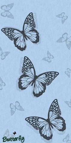 three butterflies flying in the sky on a blue background with text that reads, buttery